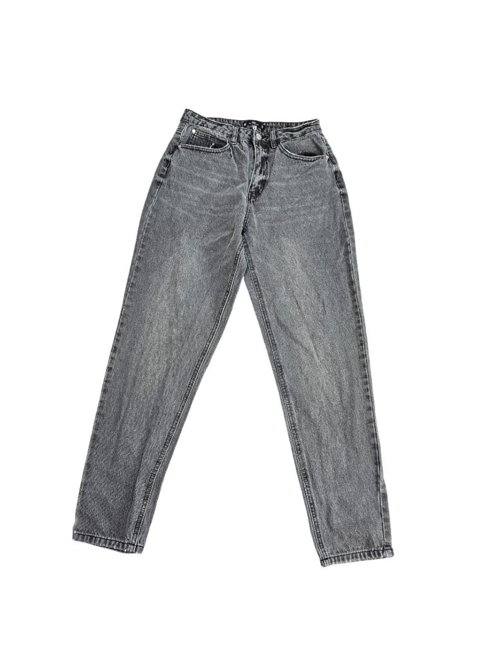 Missguided Riot High Rise Mom‎ Jeans Womens 6 R Gray Charcoal Wash Relaxed Denim